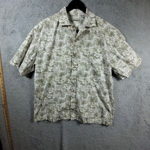 Batik Bay Men's Beige All Over Print Short Sleeve Hawaiian Button Up Shirt LARGE